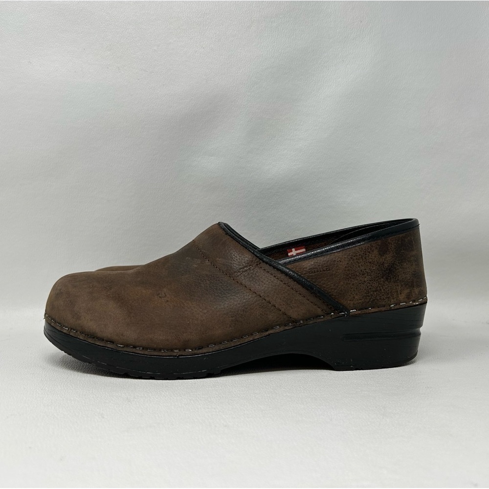 SANITA Original Danish Clogs Brown Leather Women Size 42/US 10.5-11